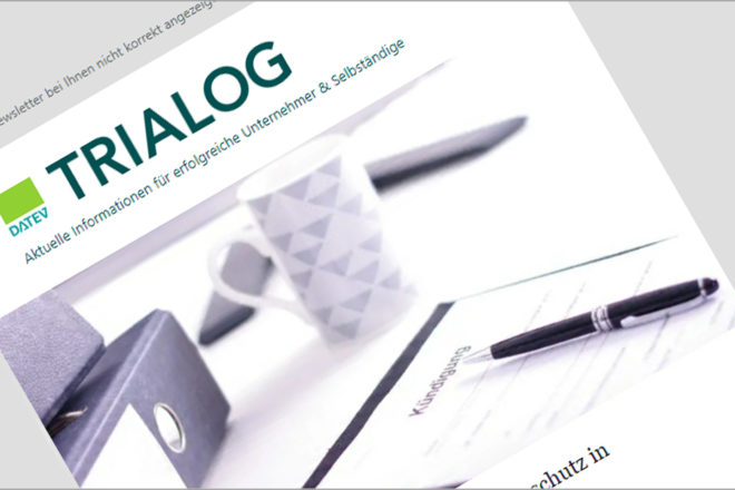 Screenshot vom TRIALOG-Newsletter als Symbolbild für das Thema E-Mail-Newsletter im Marketing.